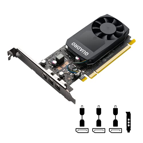 HP Nvidia Quadro P400 2GB GDDR5 Single-Slot Graphics Card 256 CUDA Cores, 64bit, 3 Mini DisplayPort 1.4 Ports, 30W, PCI Express 3.0 x16 with High & Low-Profile Brackets (Plain Boxed)