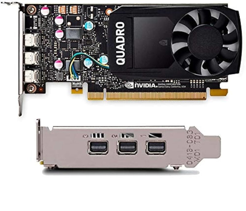 PNY Nvidia Quadro P400 2GB GDDR5 Single-Slot Graphics Card 256 CUDA Cores, 64bit, 3 Mini DisplayPort 1.4 Ports, 30W, PCI Express 3.0 x16 with High- & Low-Profile Bracket (Plain Boxed)