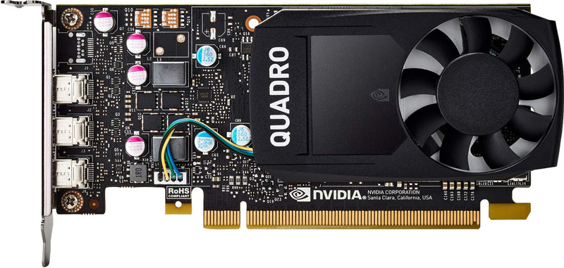 HP Nvidia Quadro P400 2GB GDDR5 Single-Slot Graphics Card 256 CUDA Cores, 64bit, 3 Mini DisplayPort 1.4 Ports, 30W, PCI Express 3.0 x16 with High & Low-Profile Brackets (Plain Boxed)