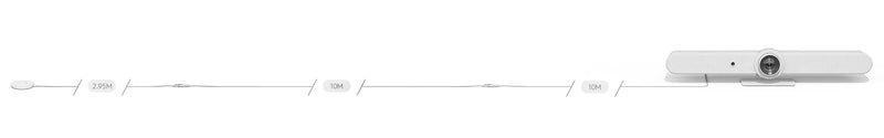 Logitech 952-000047 Rally Mic Pod Extension Cable, 10 Metre, White Rally Bar, Rally Bar Mini, Rally &Rally Plus Video Conference Systems (Renewed)