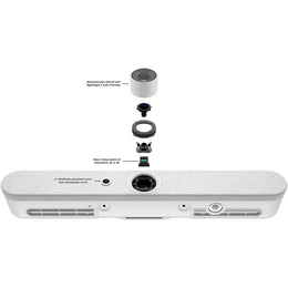 Logitech Rally Bar Mini with TAP Touch Controller + CAT5e Kit - White (Refurbished)