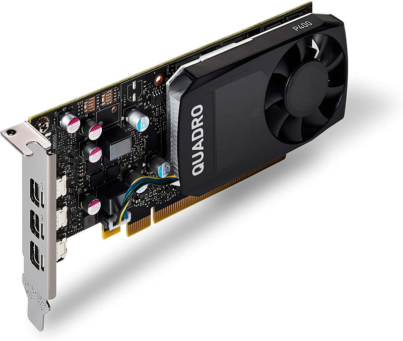 HP Nvidia Quadro P400 2GB GDDR5 Single-Slot Graphics Card  256 CUDA Cores, 64bit, 3 Mini DisplayPort 1.4 Ports, 30W, PCI Express 3.0 x16 with High & Low-Profile Brackets (Plain Boxed)