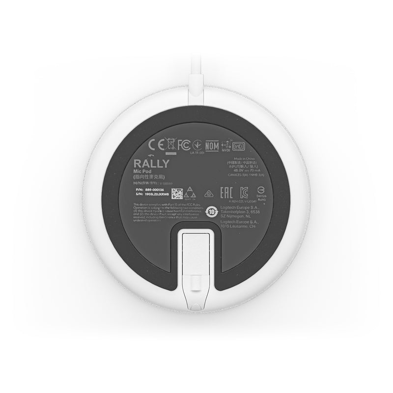 Logitech Rally Mic Pod - White (952-000038) (Refurbished - Excellent)