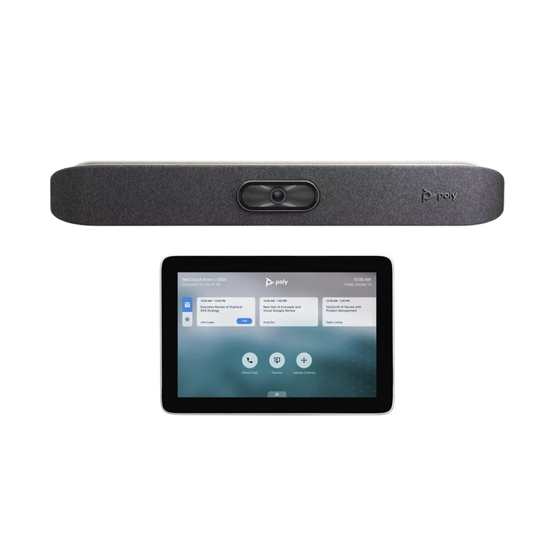 Poly Studio X30 Video Conferencing Camera Bar with VESA/Wall Mount TC8 8"(1280x800) Touch Controller Kit - 4K UHD Capture, 5x Zoom, 110º FOV, Integrated Speaker, DirectorAI (Refurbished - Excellent)